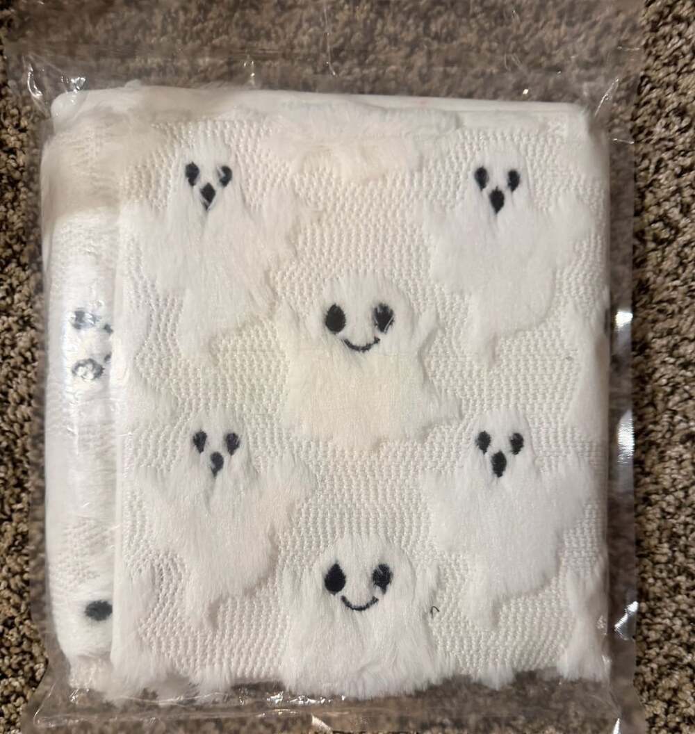 Generic Halloween Ghost Fuzzy Throw Pillow Cover White